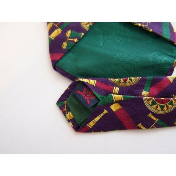 Tommy Hilfiger Mens Tie Telescopes Binoculars Medallion Necktie USA Made Vintage - Picture 4 of 7